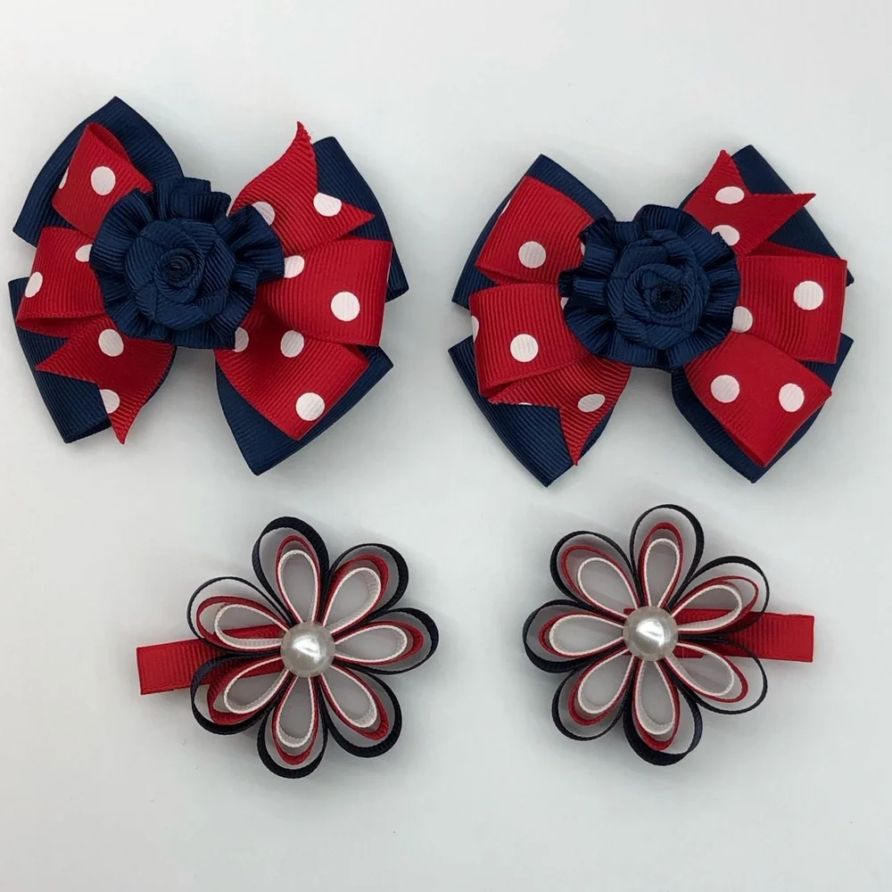 Hair bows (set of four) alligator clips